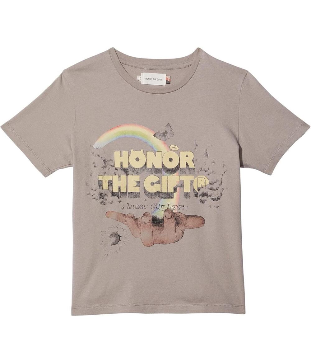 Honor The Gift size 12 Palm T-Shirt in color Stone